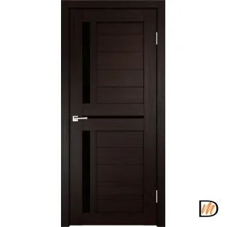 Дверное полотно Экошпон DUPLEX 3 700х2000 цвет Венге стекло Лакобель черное Левое/Правое VD011149