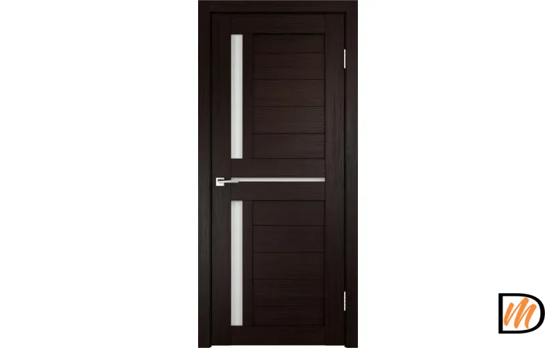 Дверное полотно Экошпон DUPLEX 3 900х2000 цвет Венге стекло Лакобель белое Левое/Правое VD011152