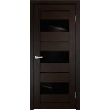 Дверное полотно Экошпон DUPLEX 12 600х2000 цвет Венге стекло Лакобель черное Левое/Правое VD011402