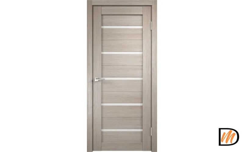 Дверное полотно Экошпон DUPLEX 900х2000 цвет Капучино стекло Лакобель белое Левое/Правое VD011499