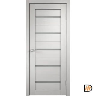 Дверное полотно Экошпон DUPLEX 600х1900 цвет Дуб белый стекло Мателюкс Левое/Правое VD013818