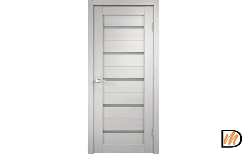 Дверное полотно Экошпон DUPLEX 600х1900 цвет Дуб белый стекло Мателюкс Левое/Правое VD013818