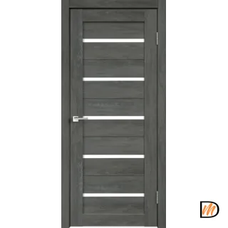 Дверное полотно Экошпон DUPLEX 800х2000 цвет Дуб шале графит стекло Лакобель белое Левое/Правое VD015828