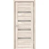 Дверное полотно Экошпон XLINE 4 900х2000 цвет Клён крем стекло Лакобель черное Левое/Правое VD016379