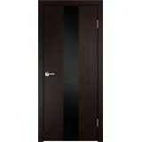 Дверное полотно Экошпон SMART Z2 800х2000 цвет Венге стекло Лакобель черное Левое/Правое VD020980