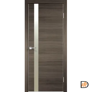 Дверное полотно Экошпон TECHNO Z1 700х2000 цвет Дуб серый поперечный зеркало Матированное Левое/Правое VD080196