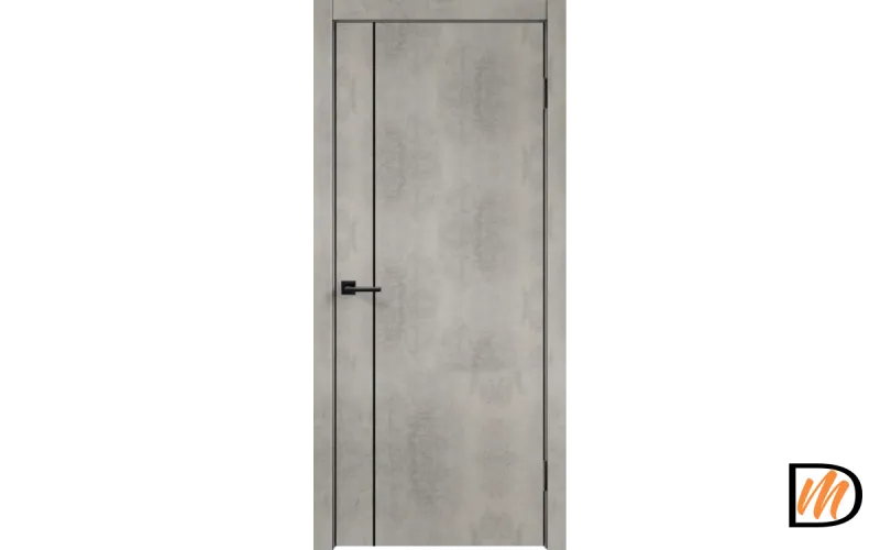 Дверное полотно Экошпон TECHNO BLACK MV1 800х2000 цвет Муар светло-серый Левое/Правое VD080735