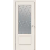 Дверное полотно Эмаль SCANDI 2V 700х2000 цвет Слоновая кость стекло РОМБ Мателюкс Левое VD1000338
