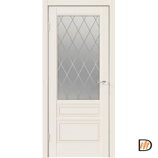 Дверное полотно Эмаль SCANDI 3V 900х2000 цвет Слоновая кость стекло РОМБ Мателюкс Левое/Правое VD1001322