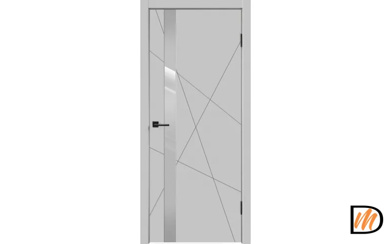 Дверное полотно Эмаль SCANDI S Z1 900х2000 цвет Светло-серый стекло Лакобель светло-серый Левое/Правое VD1002568