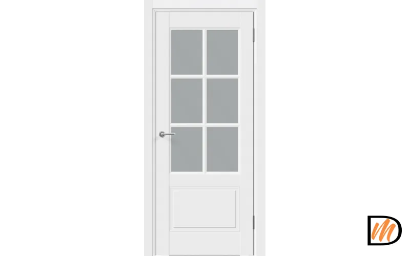 Дверное полотно Эмаль SCANDI 32V 900х2000 цвет Белый стекло Мателюкс Левое/Правое VD1003258
