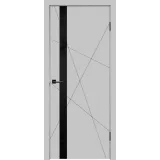 Дверное полотно Эмаль SCANDI S Z1 600х2000 цвет Светло-серый стекло Лакобель черное Левое/Правое VD1004061