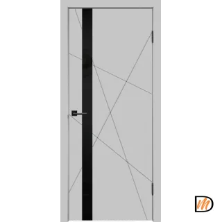 Дверное полотно Эмаль SCANDI S Z1 600х2000 цвет Светло-серый стекло Лакобель черное Левое/Правое VD1004061