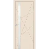Дверное полотно Эмаль SCANDI S Z1 800х2000 цвет Слоновая кость стекло Лакобель белое Левое/Правое VD1004767