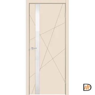 Дверное полотно Эмаль SCANDI S Z1 800х2000 цвет Слоновая кость стекло Лакобель белое Левое/Правое VD1004767