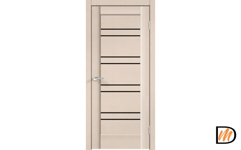 Дверное полотно SoftTouch SoftTouch PREMIER 18 900х2000 цвет Ясень капучино структурный стекло Лакобель черное Левое/Правое VD1030174