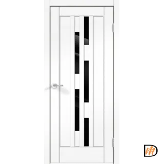 Дверное полотно SoftTouch SoftTouch PREMIER 8 700х2000 цвет Ясень белый структурный стекло Лакобель черное Левое/Правое VD1030225