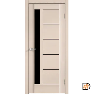Дверное полотно SoftTouch SoftTouch PREMIER 3 700х2000 цвет Ясень капучино структурный стекло Лакобель черное Левое/Правое VD1035319