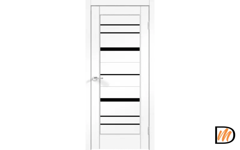 Дверное полотно SoftTouch SoftTouch PREMIER 22 900х2000 цвет Ясень белый структурный стекло Лакобель черное Левое/Правое VD1035605