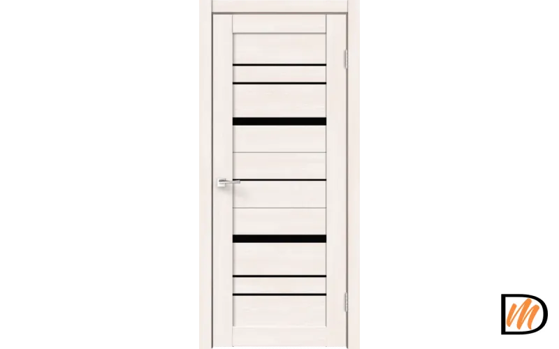 Дверное полотно ECO FLEX CITY 2 900х2000 Цвет Дуб Бьянко стекло Лакобель черное Левое/Правое VD1040020