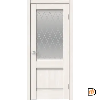 Дверное полотно ECO FLEX CITY 22 800х2000 Цвет Дуб Бьянко стекло РОМБ малый светлый Левое/Правое VD1040430