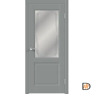 Дверное полотно EMALUX VILLA 2V 800х2000 цвет Серый Агат стекло Грани Мателюкс Левое/Правое VD1290517