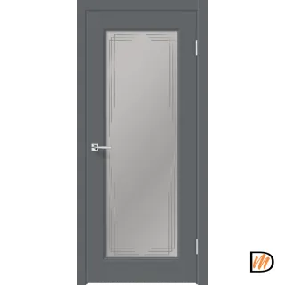 Дверное полотно EMALUX VILLA 4V 900х2000 цвет Вулкан стекло каленое Мателюкс Грани Левое/Правое VD1291126