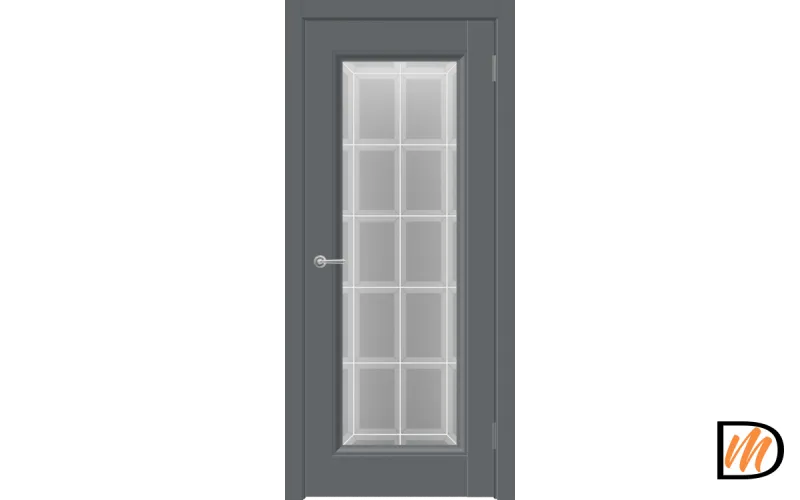 Дверное полотно EMALUX ALTO 9 со стеклом 600х2000 цвет Вулкан стекло каленое Английская Решетка Левое/Правое VD1291181