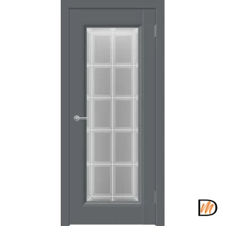 Дверное полотно EMALUX ALTO 9 со стеклом 700х2000 цвет Вулкан стекло каленое Английская Решетка Левое/Правое VD1291182