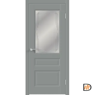 Дверное полотно EMALUX VILLA 3V 700х2000 цвет Серый Агат стекло Грани Мателюкс Левое/Правое VD1291407