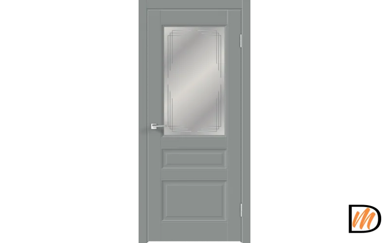 Дверное полотно EMALUX VILLA 3V 700х2000 цвет Серый Агат стекло Грани Мателюкс Левое/Правое VD1291407