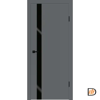 Дверное полотно EMALUX Galant Z1 600х2000 цвет Вулкан стекло Лакобель черное Левое/Правое VD1300485