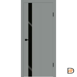 Дверное полотно EMALUX Galant Z1 600х2000 цвет Серый Агат стекло Лакобель черное Левое/Правое VD1300926