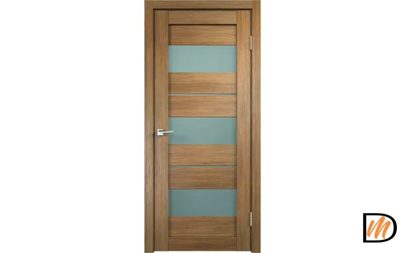 Дверное полотно Экошпон DUPLEX 12 600х2000 цвет Дуб золотой (арт. 14012) стекло Мателюкс Левое/Правое VD161564