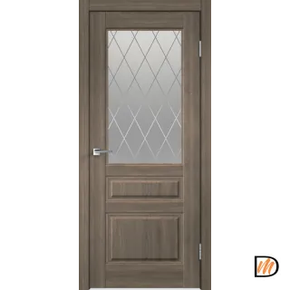 Дверное полотно Экошпон VILLA 3V 700х2000 цвет Ильм Европейский стекло РОМБ малый светлый Левое/Правое VD810396