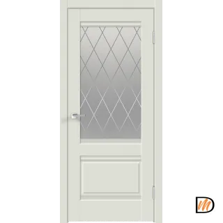 Дверное полотно Экошпон ALTO 2V 800х2000 цвет Светло-серый Эмалит стекло РОМБ светлый Левое/Правое VD811340