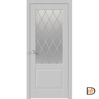 Дверное полотно Экошпон ALTO 11 2V 700х2000 цвет Серый Эмалит стекло РОМБ светлый Левое/Правое VD811407