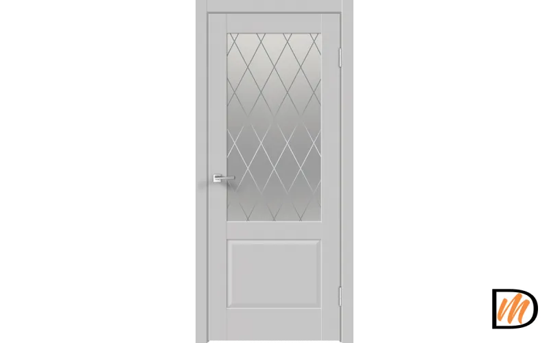 Дверное полотно Экошпон ALTO 11 2V 700х2000 цвет Серый Эмалит стекло РОМБ светлый Левое/Правое VD811407