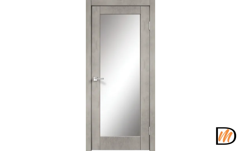 Дверное полотно Экошпон ALTO 4Z 600х2000 цвет Муар светло-серый филенка + зеркало Левое/Правое VD813240