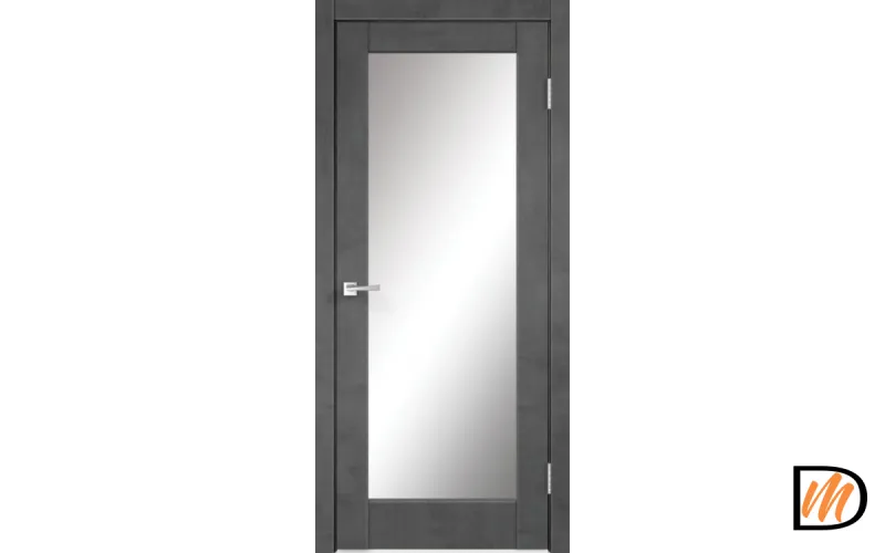 Дверное полотно Экошпон ALTO 4Z 600х2000 цвет Муар темно-серый филенка + зеркало Левое/Правое VD813241