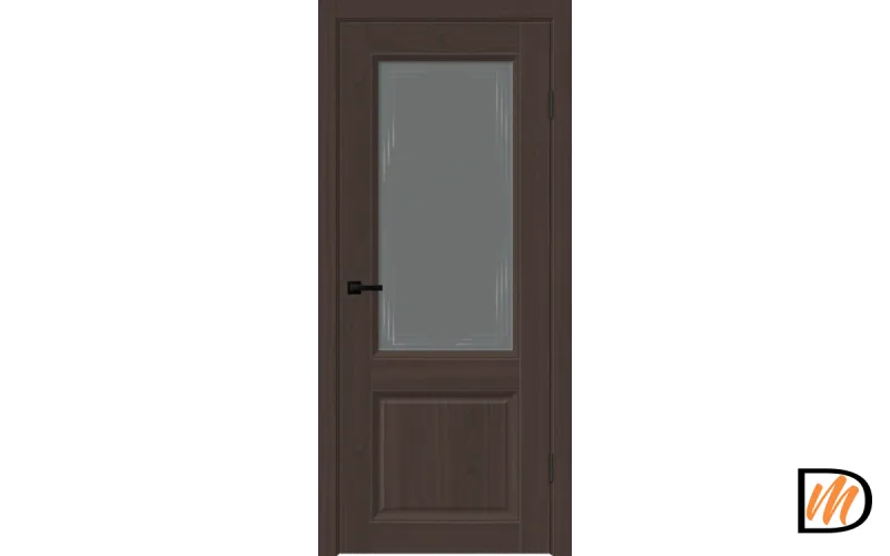 Дверное полотно SOFTWOOD ALTO 21 2V 900х2000 цвет Орех американский шоколад стекло Грани Мателюкс Графит Левое/Правое VD814670