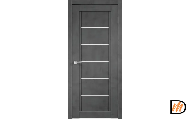 Дверное полотно Экошпон NEXT 1 600х2000 цвет Муар темно-серый стекло Мателюкс Левое/Правое VD820082