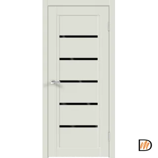 Дверное полотно Экошпон NEXT 1 800х2000 цвет Светло-серый Эмалит стекло Лакобель черное Левое/Правое VD820351