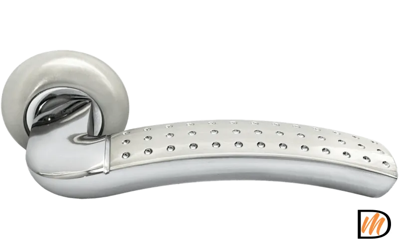 Ручка дверная RAP 7 никель белый/хром  MSK-9010028