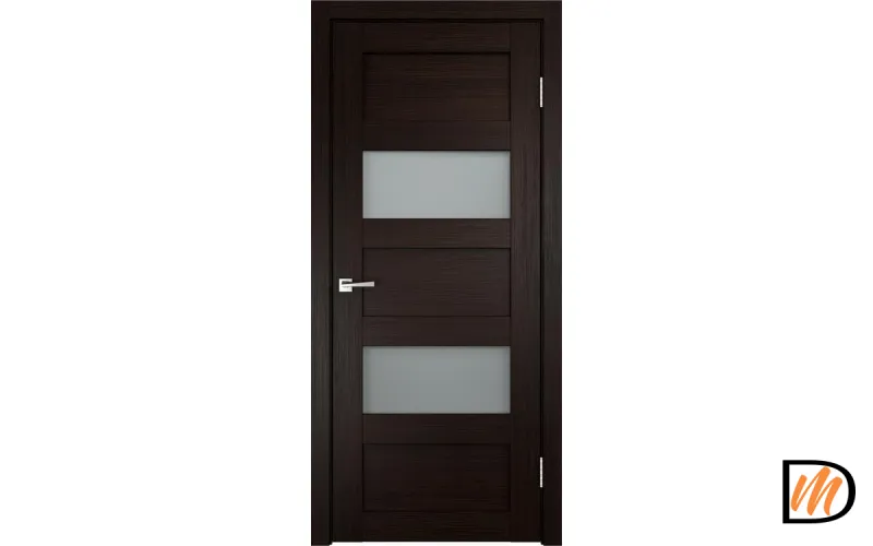 Дверное полотно Экошпон TREND 2V 600х2000 цвет Венге стекло Мателюкс Левое/Правое VD010090
