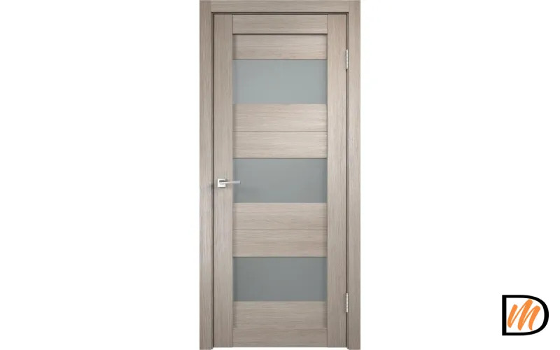 Дверное полотно Экошпон DUPLEX 5 600х2000 цвет Капучино стекло Мателюкс Левое/Правое VD010962