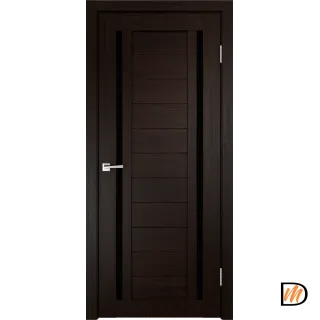 Дверное полотно Экошпон DUPLEX 2 600х2000 цвет Венге стекло Лакобель черное Левое/Правое VD011502