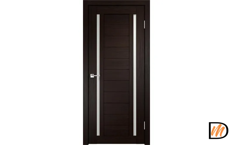 Дверное полотно Экошпон DUPLEX 2 900х2000 цвет Венге стекло Лакобель белое Левое/Правое VD011507