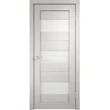 Дверное полотно Экошпон DUPLEX 12 900х2000 цвет Дуб белый стекло Лакобель белое Левое/Правое VD011832