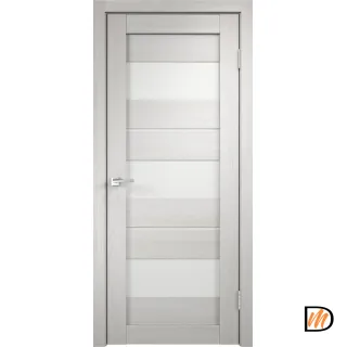 Дверное полотно Экошпон DUPLEX 12 900х2000 цвет Дуб белый стекло Лакобель белое Левое/Правое VD011832